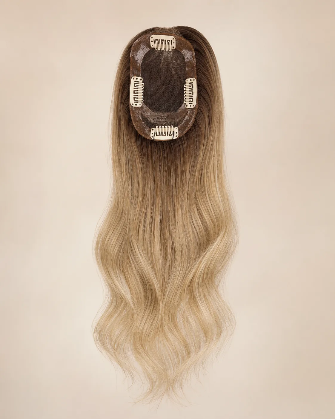 16 inch MICRO Hair Topper in ash blonde ombre Remy human hair